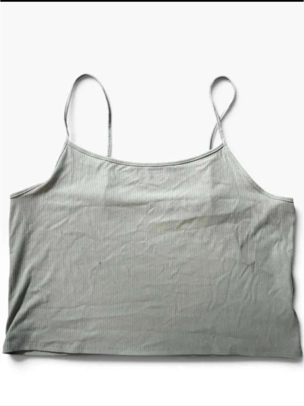 American Eagle Outfitters Ribbed Spaghetti Strap Cami - Sage